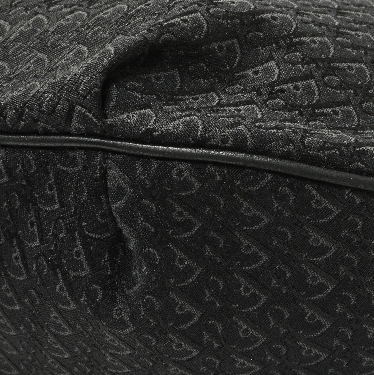 Exclusive Christian Dior Black Monogram Buckle Hobo — Detail View