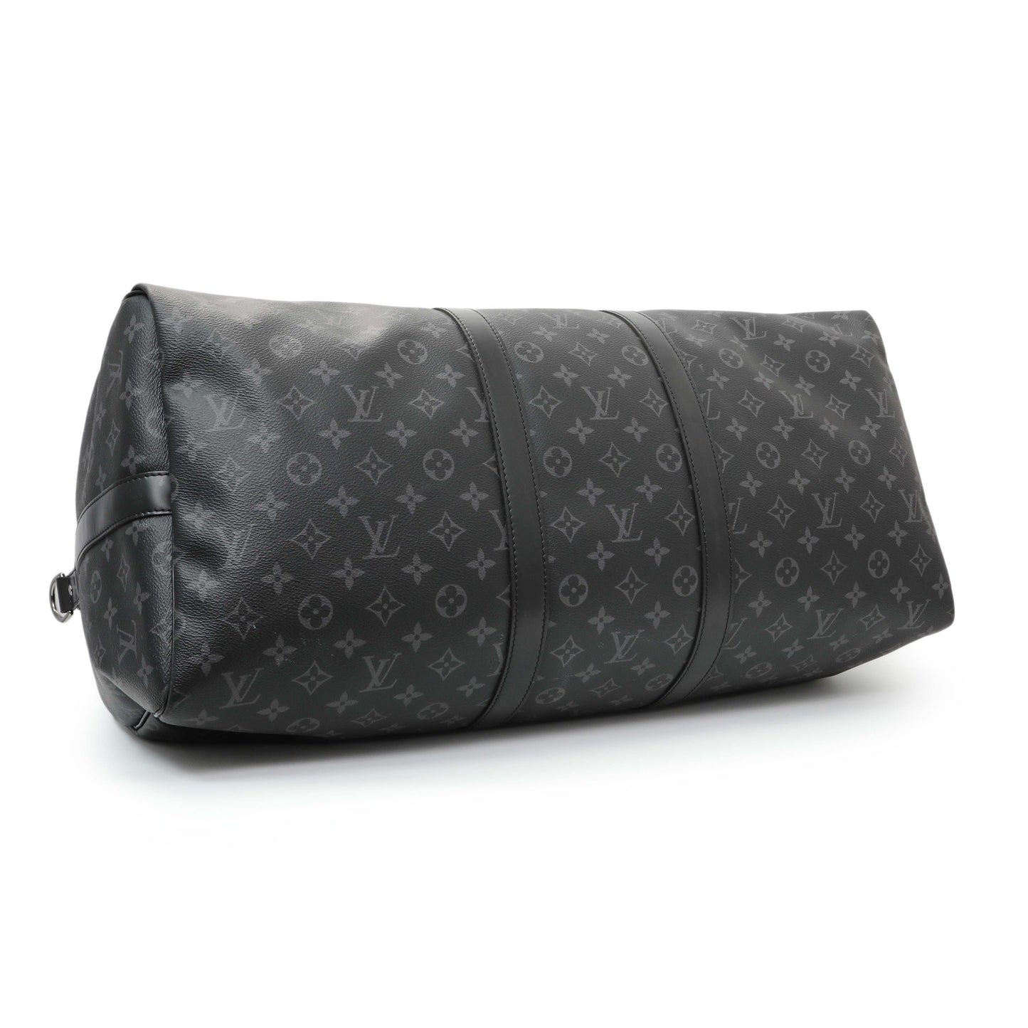 Exclusive Louis Vuitton Monogram Eclipse Keepall Bandouliere 55 — Back View