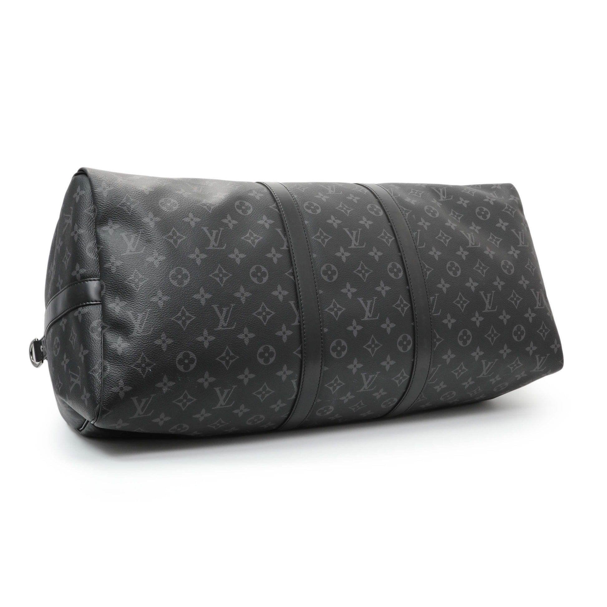 Exclusive Louis Vuitton Monogram Eclipse Keepall Bandouliere 55 — Back View