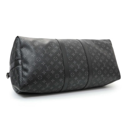 Exclusive Louis Vuitton Monogram Eclipse Keepall Bandouliere 55 — Back View