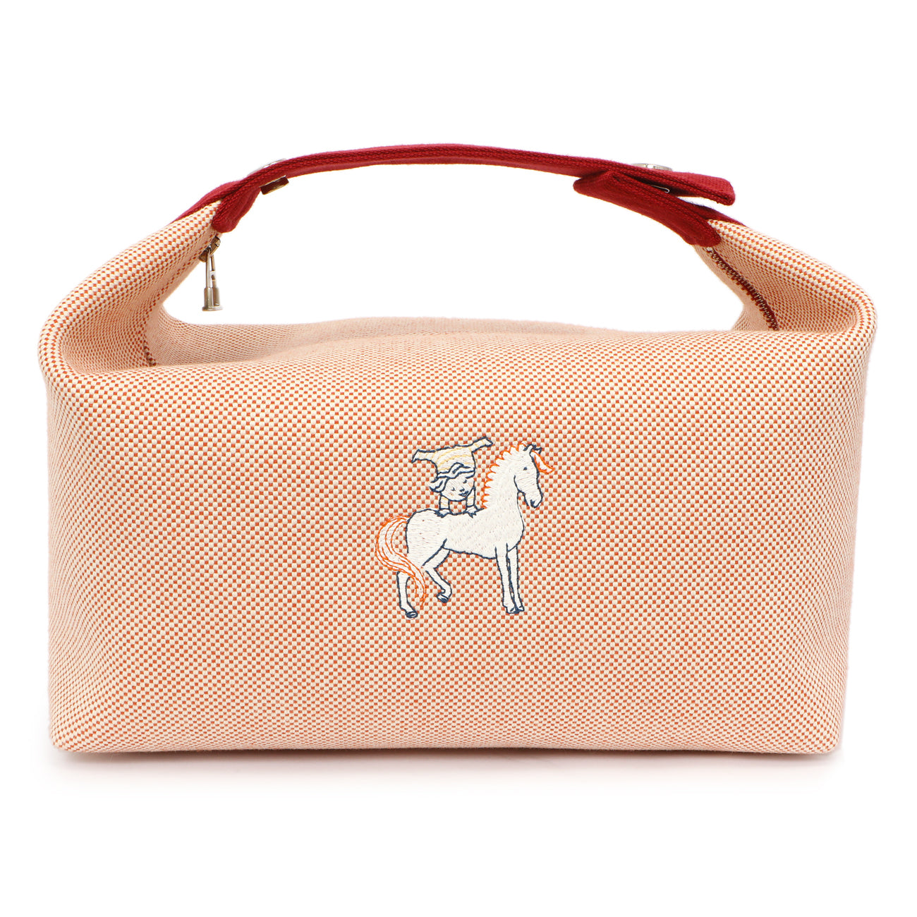 Exclusive Hermes Canvas Large Bride-A-Brac Pouch — Front View