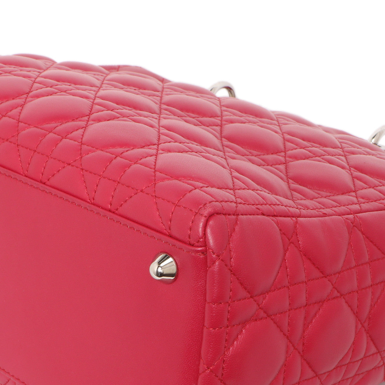 Exclusive Christian Dior Fuchsia Lambskin Cannage Large Lady Dior — Alternate View 7