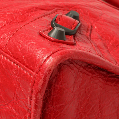 Exclusive Balenciaga Red Agneau Classic Hardware S City — Detail View