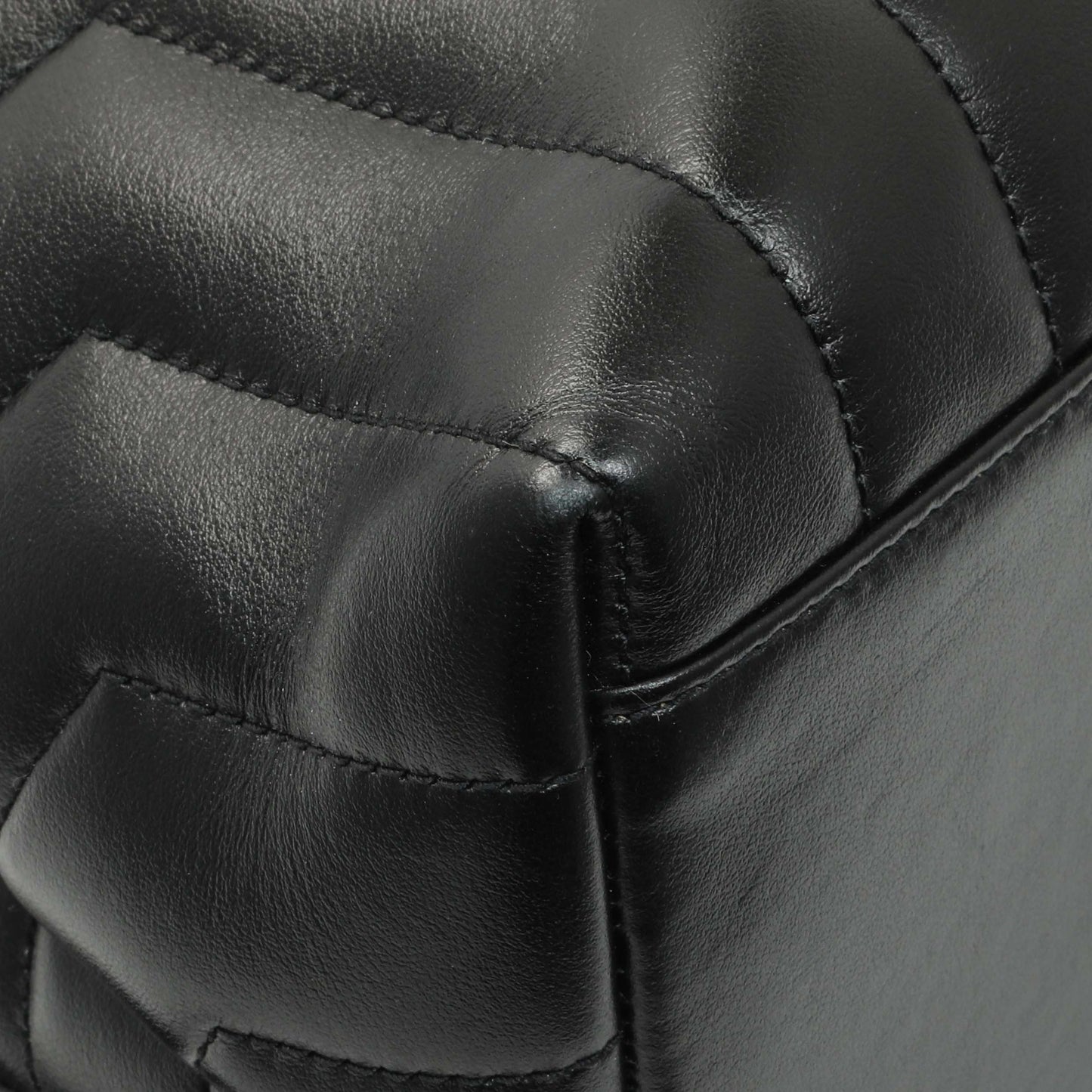 Exclusive Saint Laurent Black Calfskin Y Quilted Monogram Medium Loulou Backpack — Top View