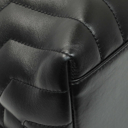 Exclusive Saint Laurent Black Calfskin Y Quilted Monogram Medium Loulou Backpack — Top View