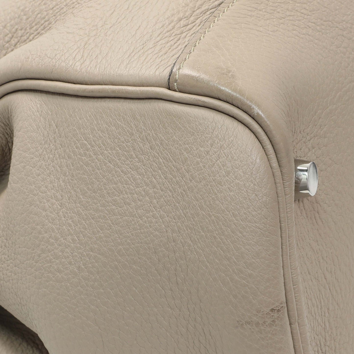 Exclusive Hermes Gris Tourterelle Taurillon Clemence Atlas 35 — Top View