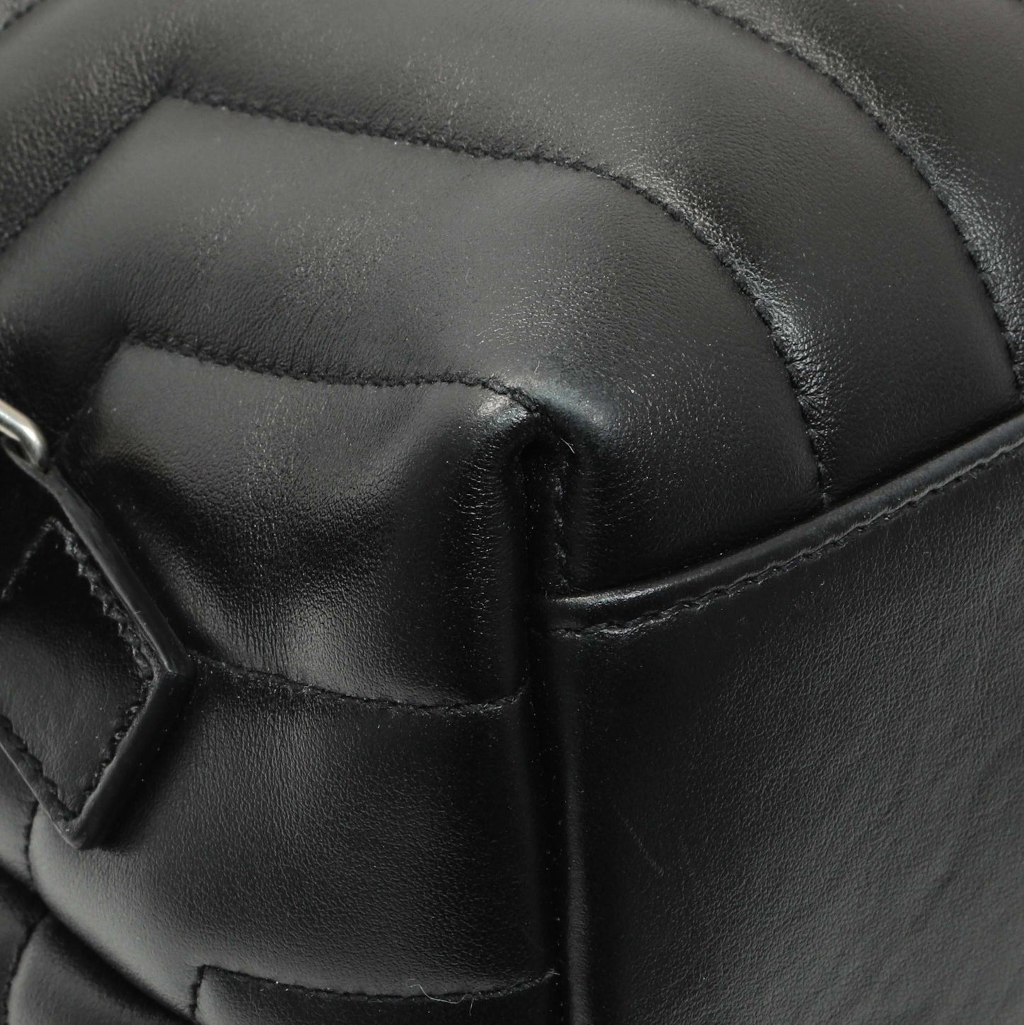 Exclusive Saint Laurent Black Calfskin Y Quilted Monogram Medium Loulou Backpack — Lifestyle View