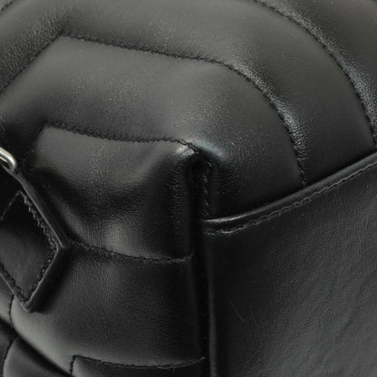 Exclusive Saint Laurent Black Calfskin Y Quilted Monogram Medium Loulou Backpack — Lifestyle View