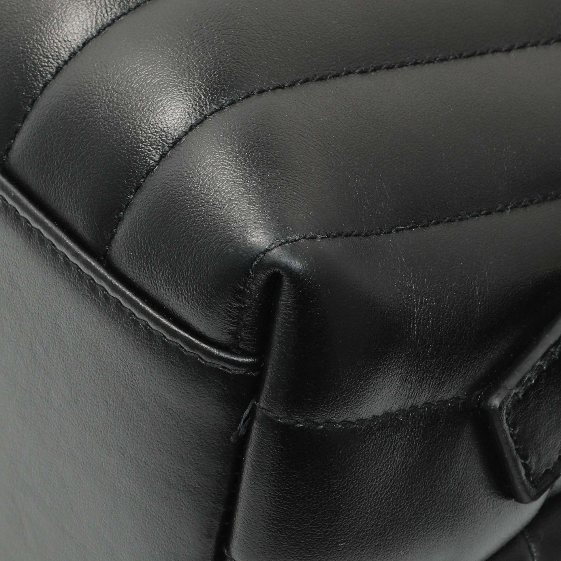 Exclusive Saint Laurent Black Calfskin Y Quilted Monogram Medium Loulou Backpack — Alternate View 7