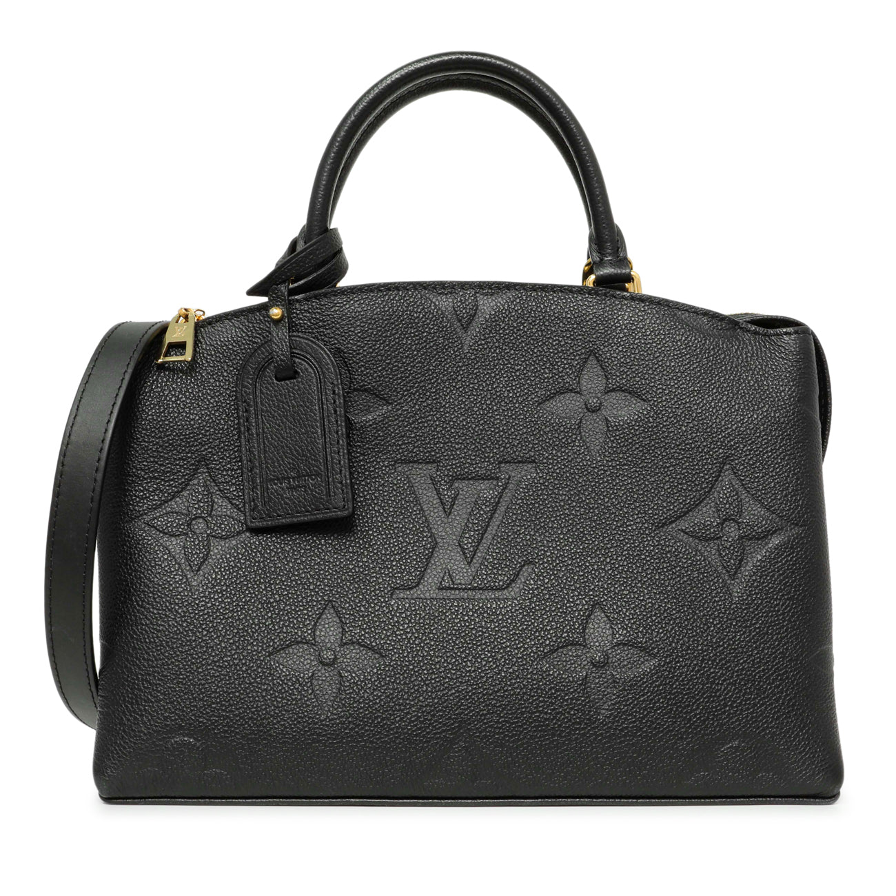 Exclusive Louis Vuitton Black Empreinte Monogram Giant Petit Palais — Front View
