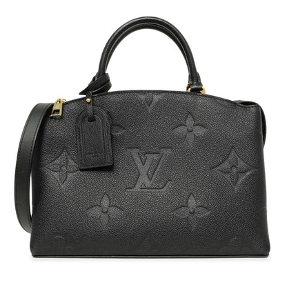 Exclusive Louis Vuitton Black Empreinte Monogram Giant Petit Palais — Front View