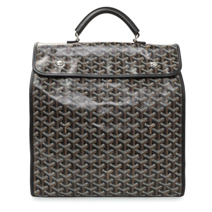 Exclusive Goyard Black Goyardine Saint Leger Soft Briefacase Backpack — Front View