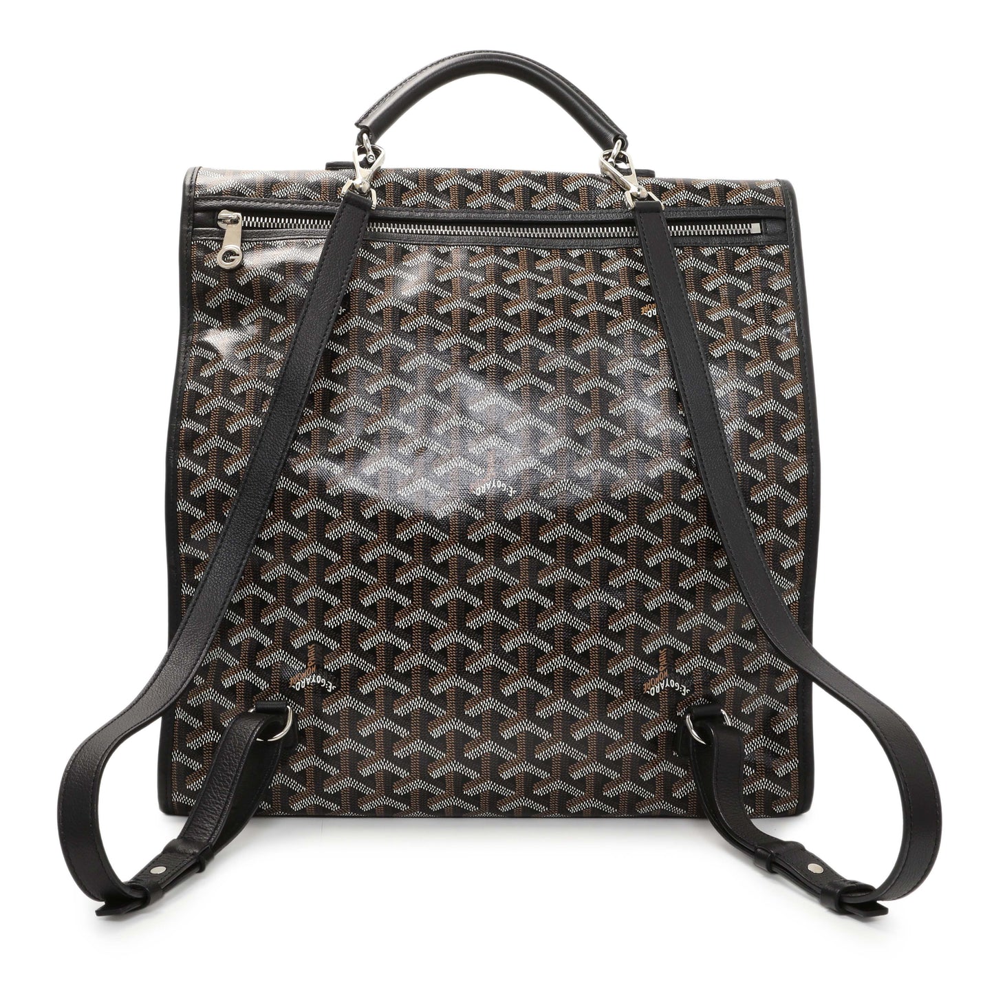 Exclusive Goyard Black Goyardine Saint Leger Soft Briefacase Backpack — Side View