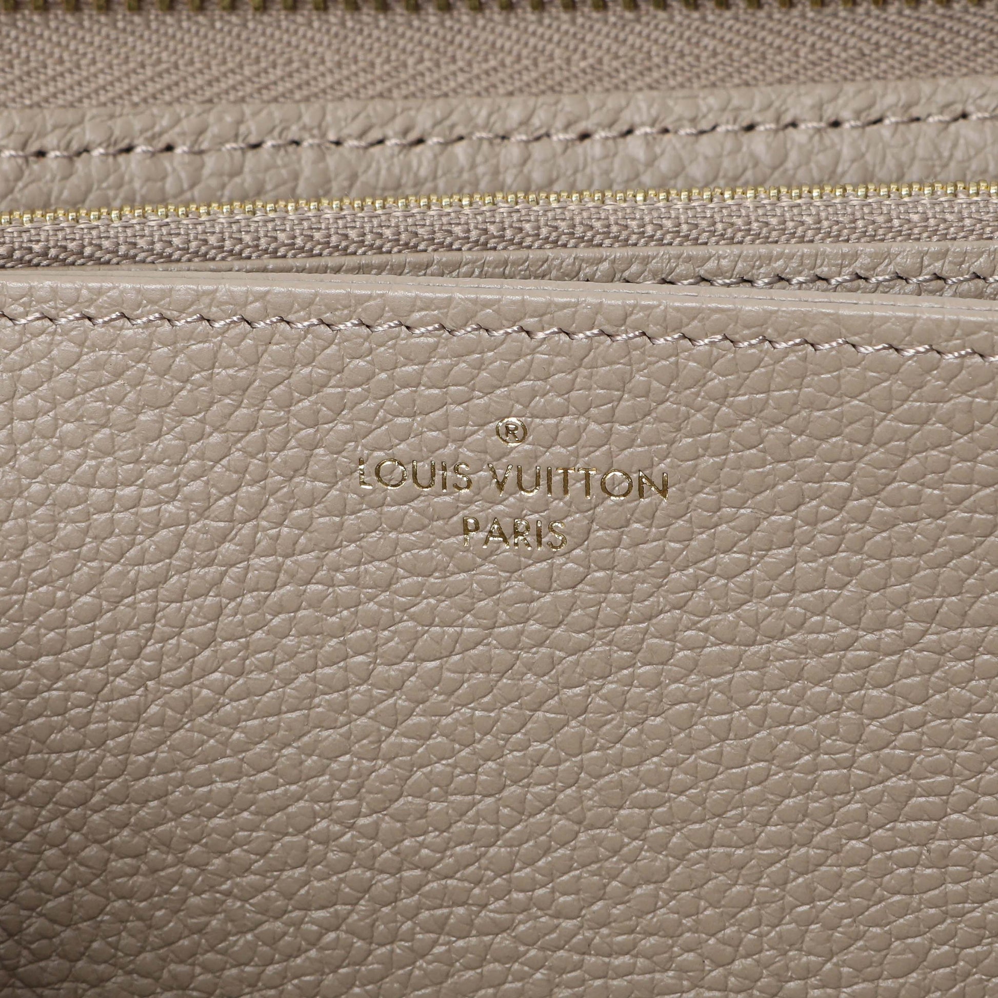Exclusive Louis Vuitton Tourterelle Monogram Empreinte Zippy Wallet — Detail View