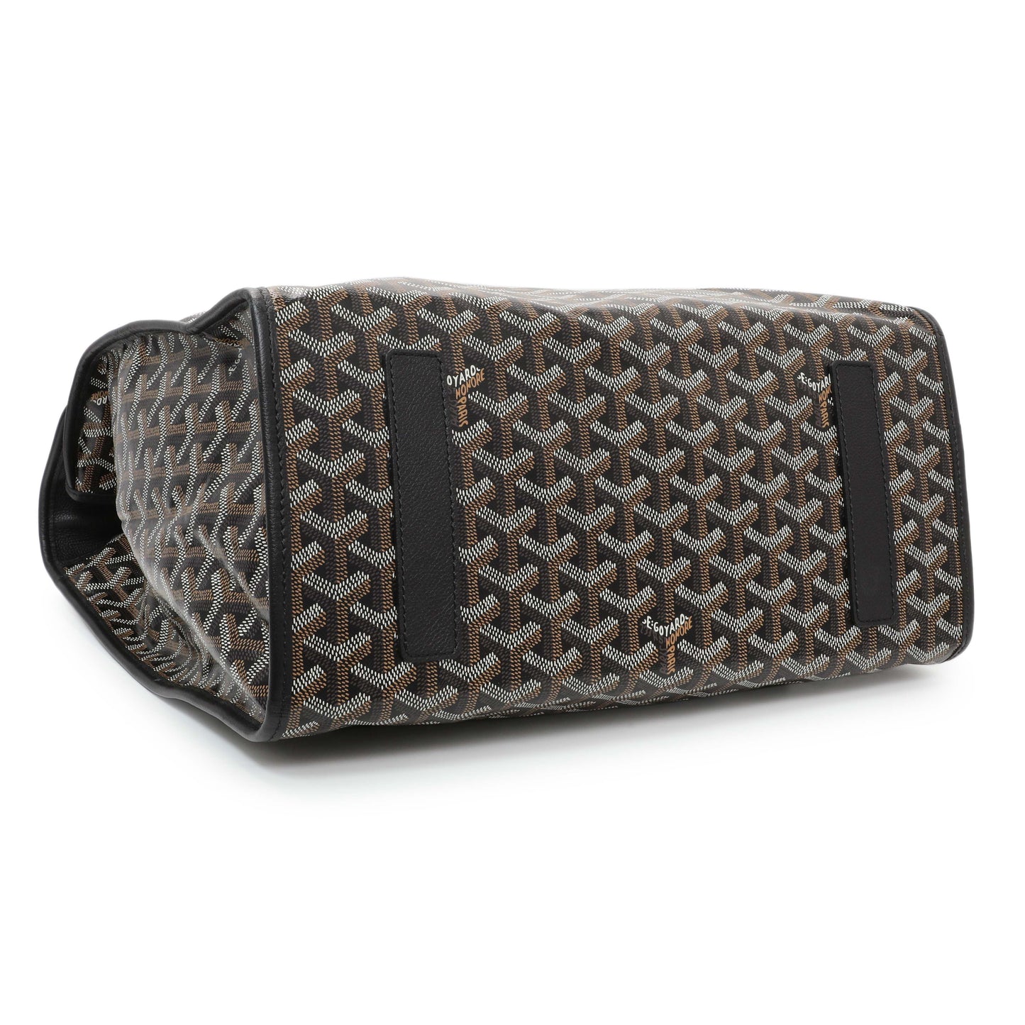 Exclusive Goyard Black Goyardine Saint Leger Soft Briefacase Backpack — Back View