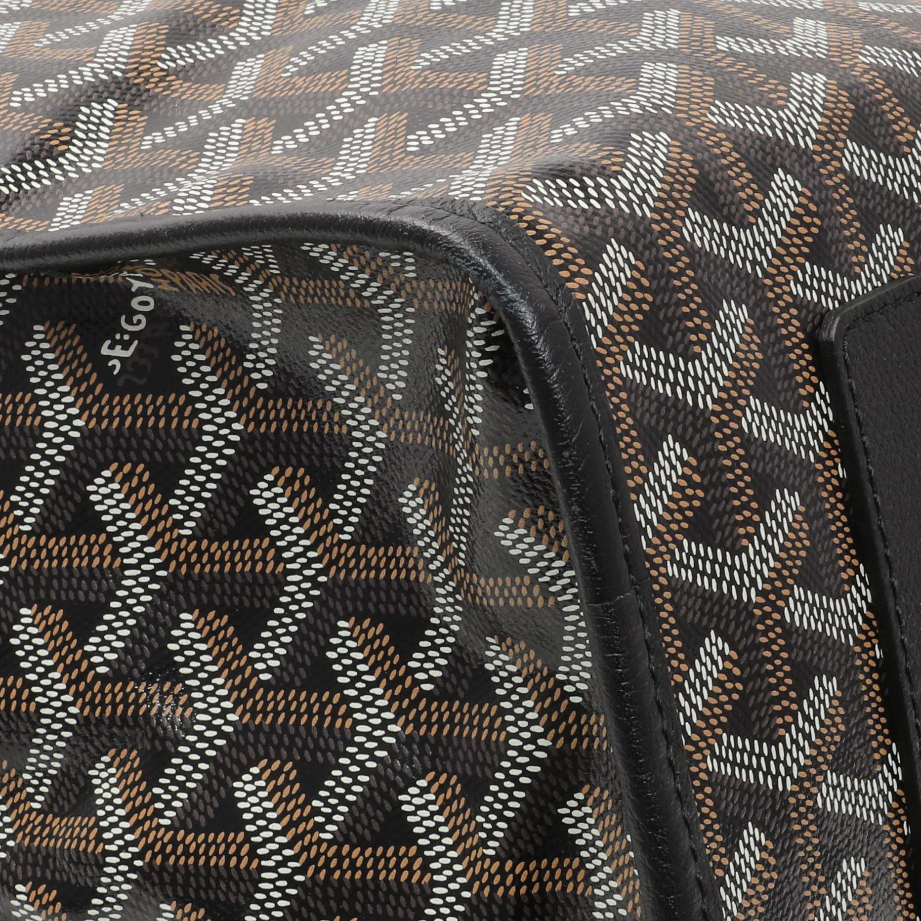 Exclusive Goyard Black Goyardine Saint Leger Soft Briefacase Backpack — Top View