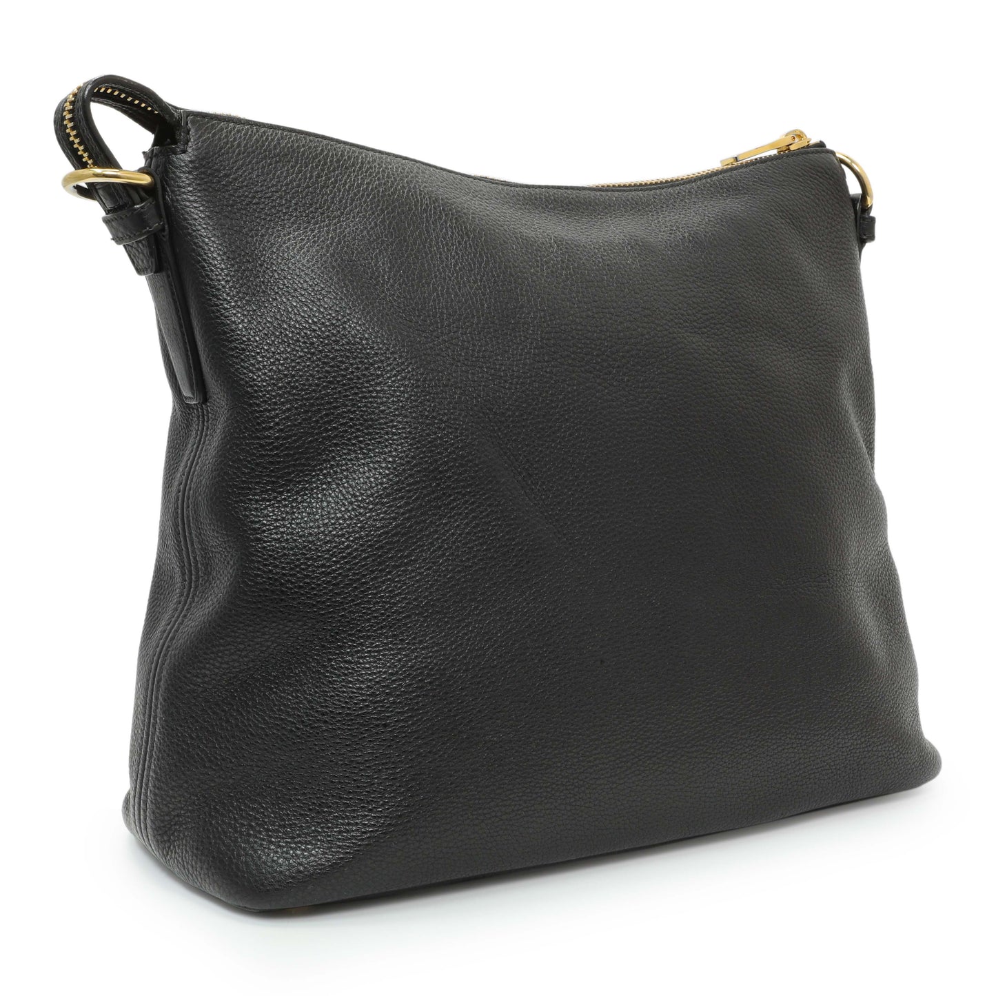 Exclusive Prada Black Vitello Daino Hobo — Side View
