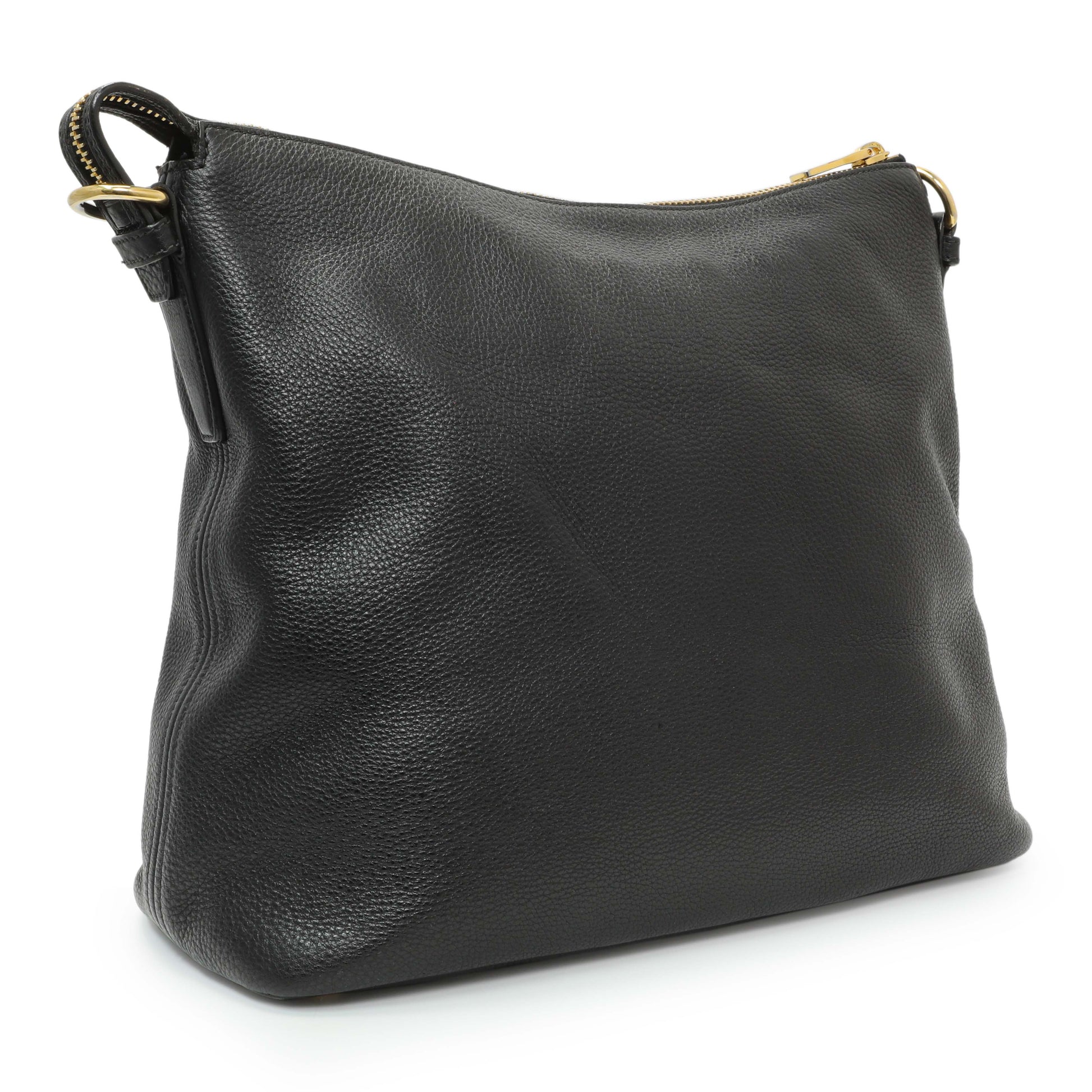 Exclusive Prada Black Vitello Daino Hobo — Side View
