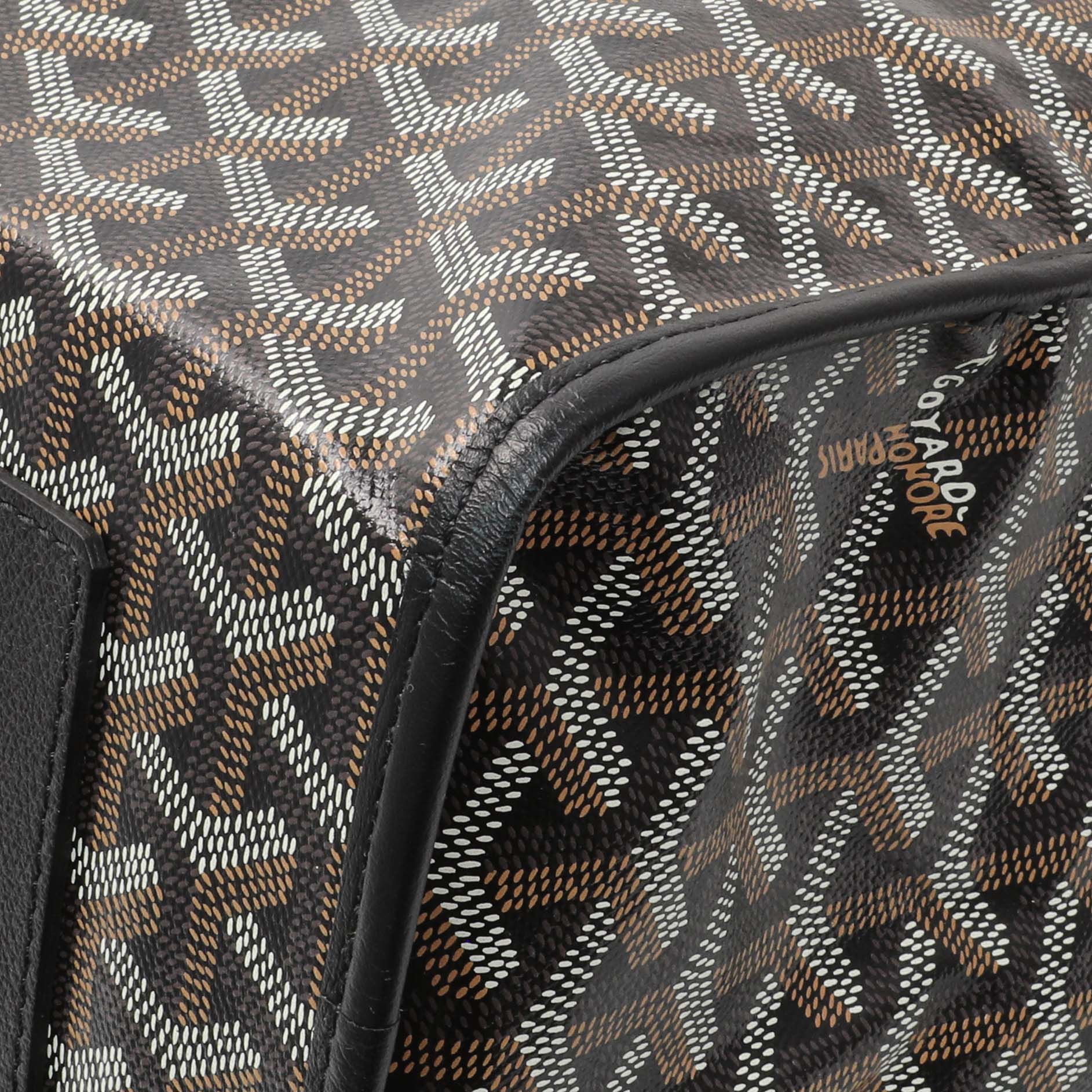 Exclusive Goyard Black Goyardine Saint Leger Soft Briefacase Backpack — Detail View
