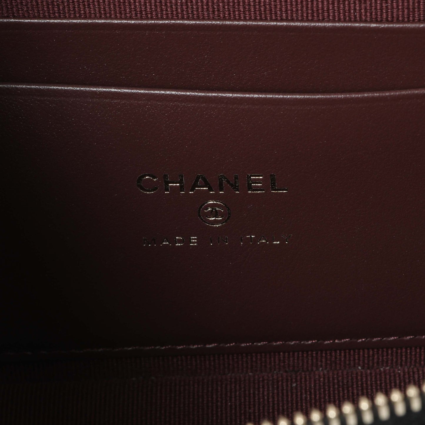 Exclusive Chanel Black Quilted Caviar Top Handle Slim Vanity With Chain — Detail View
