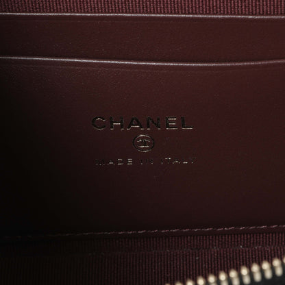 Exclusive Chanel Black Quilted Caviar Top Handle Slim Vanity With Chain — Detail View