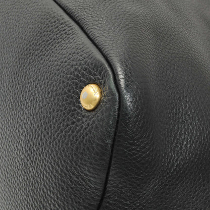 Exclusive Prada Black Vitello Daino Hobo — Detail View