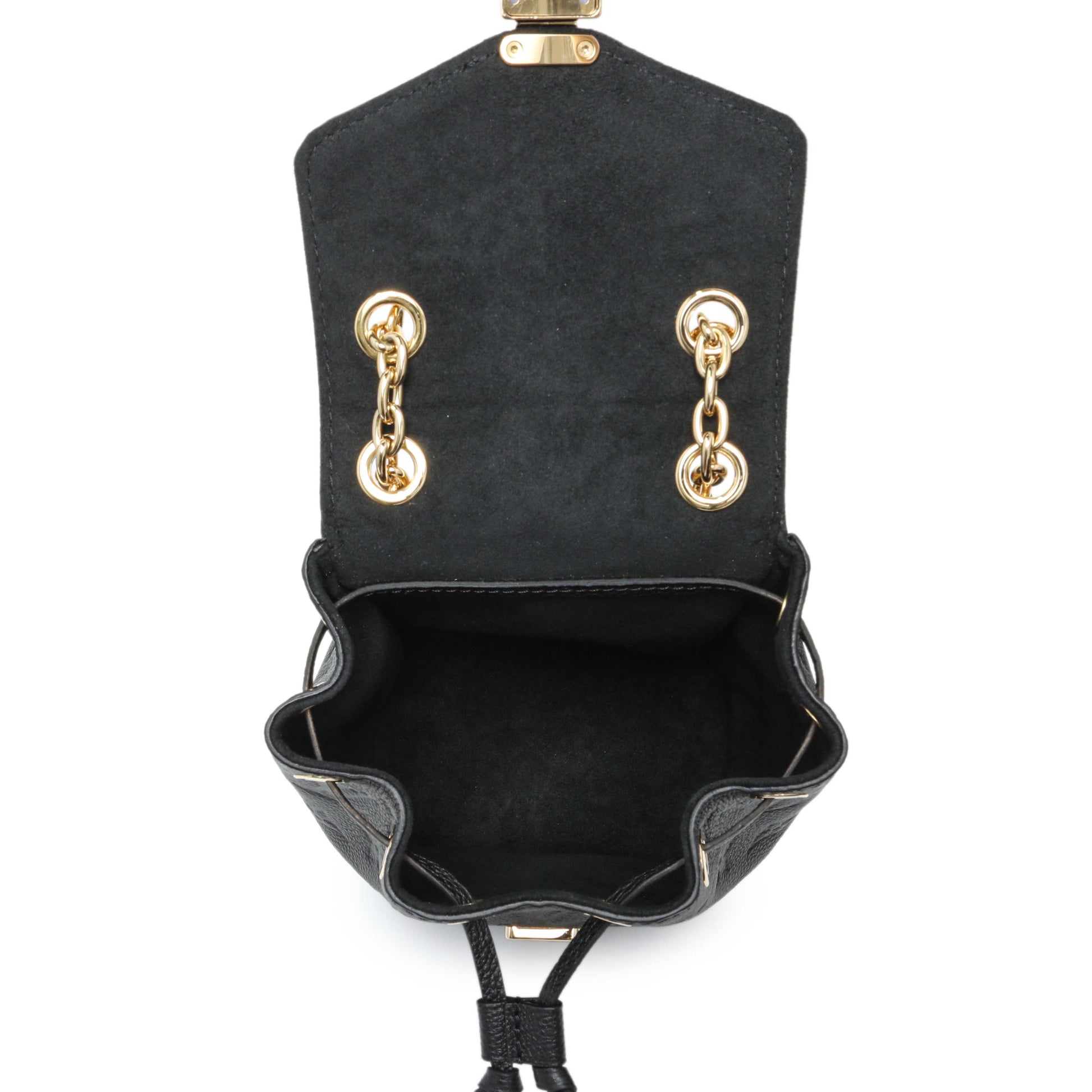 Exclusive Louis Vuitton Black Empreinte Nano Noe Backpack — Top View