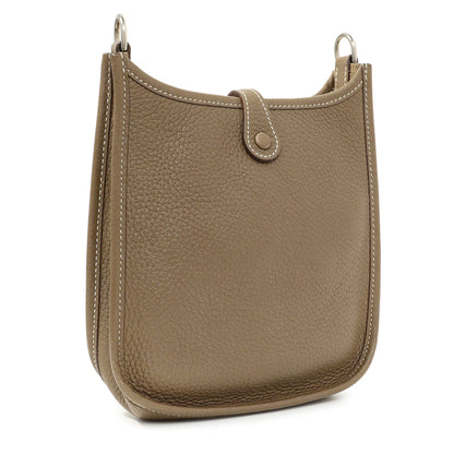 Exclusive Hermes Etoupe Bleu Indigo Clemence Evelyne TPM — Side View