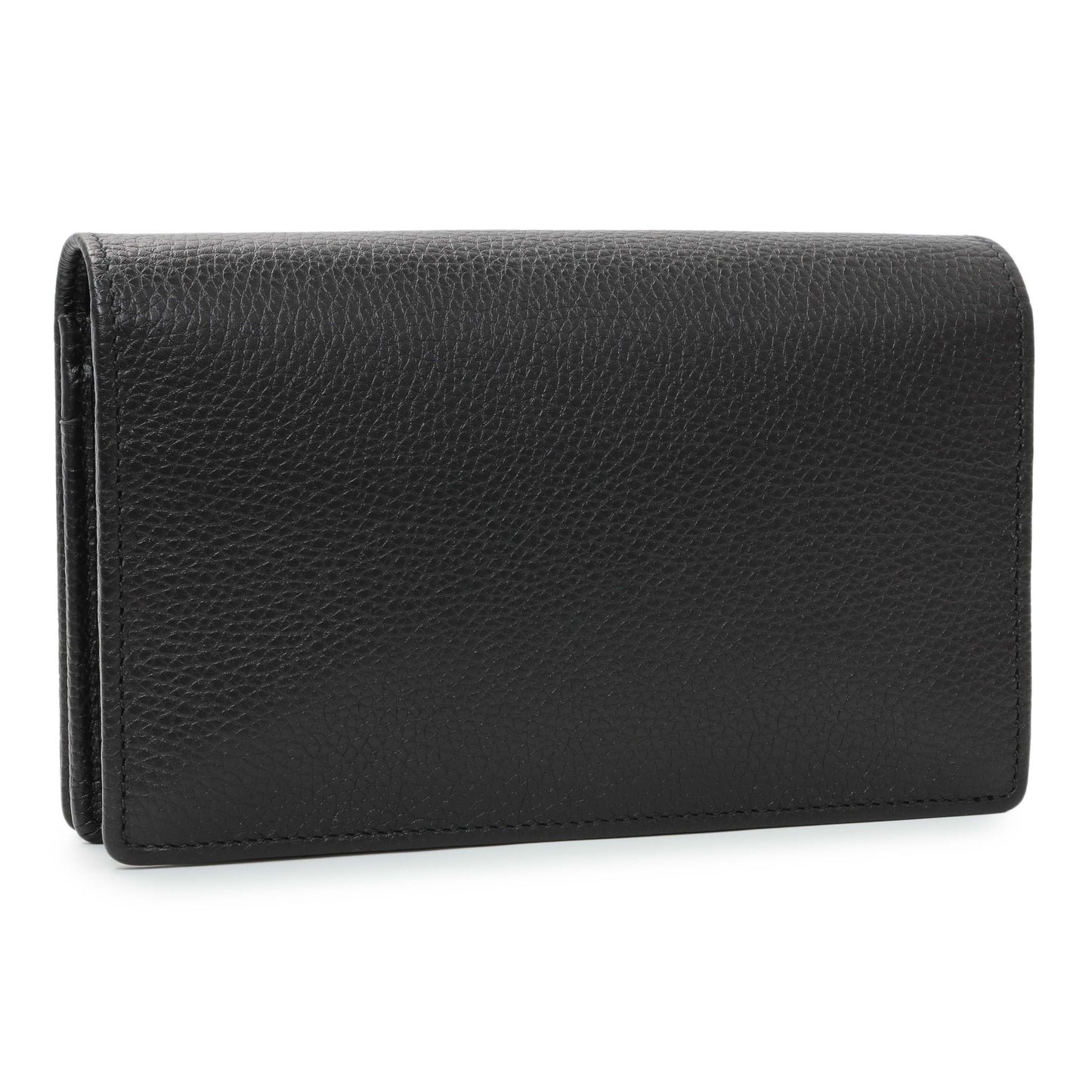 Exclusive Gucci Black Pebbled Calfskin Soho Wallet on Chain — Side View