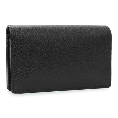 Exclusive Gucci Black Pebbled Calfskin Soho Wallet on Chain — Side View