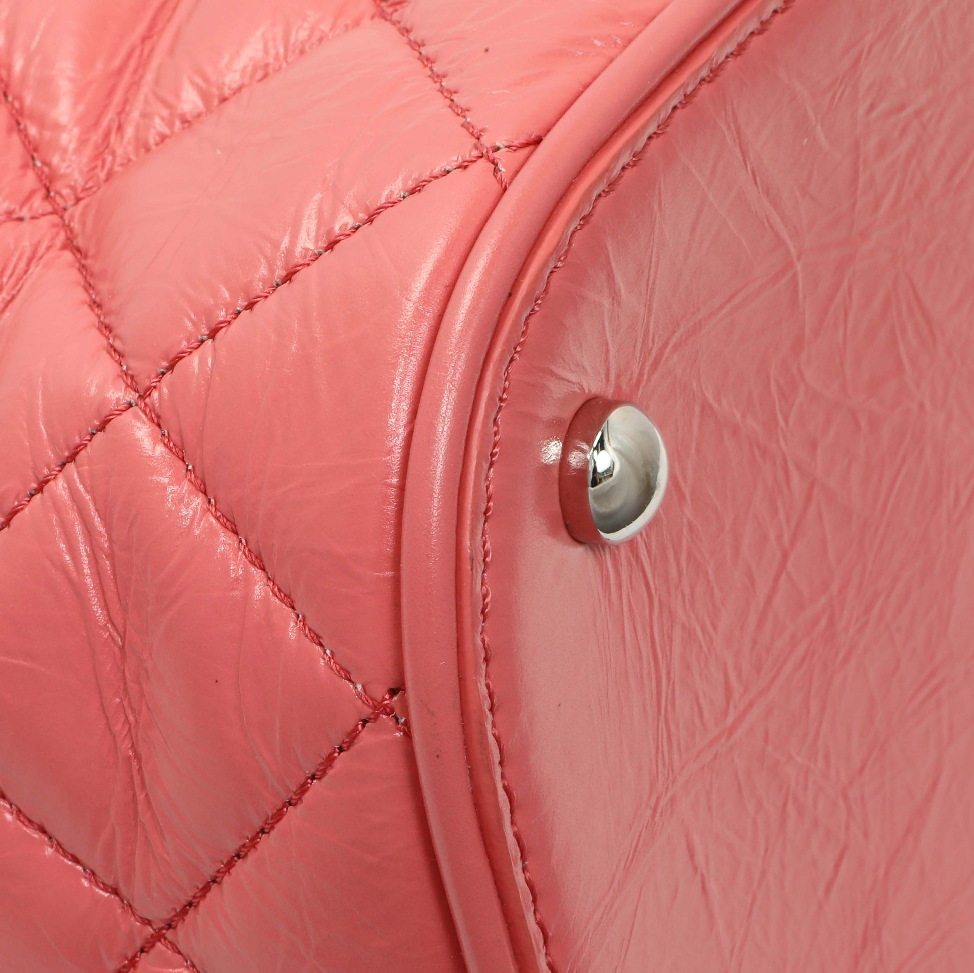 Exclusive Chanel Pink Crumpled Calfskin PVC Quilted Aquarium Backpack — Lifestyle View