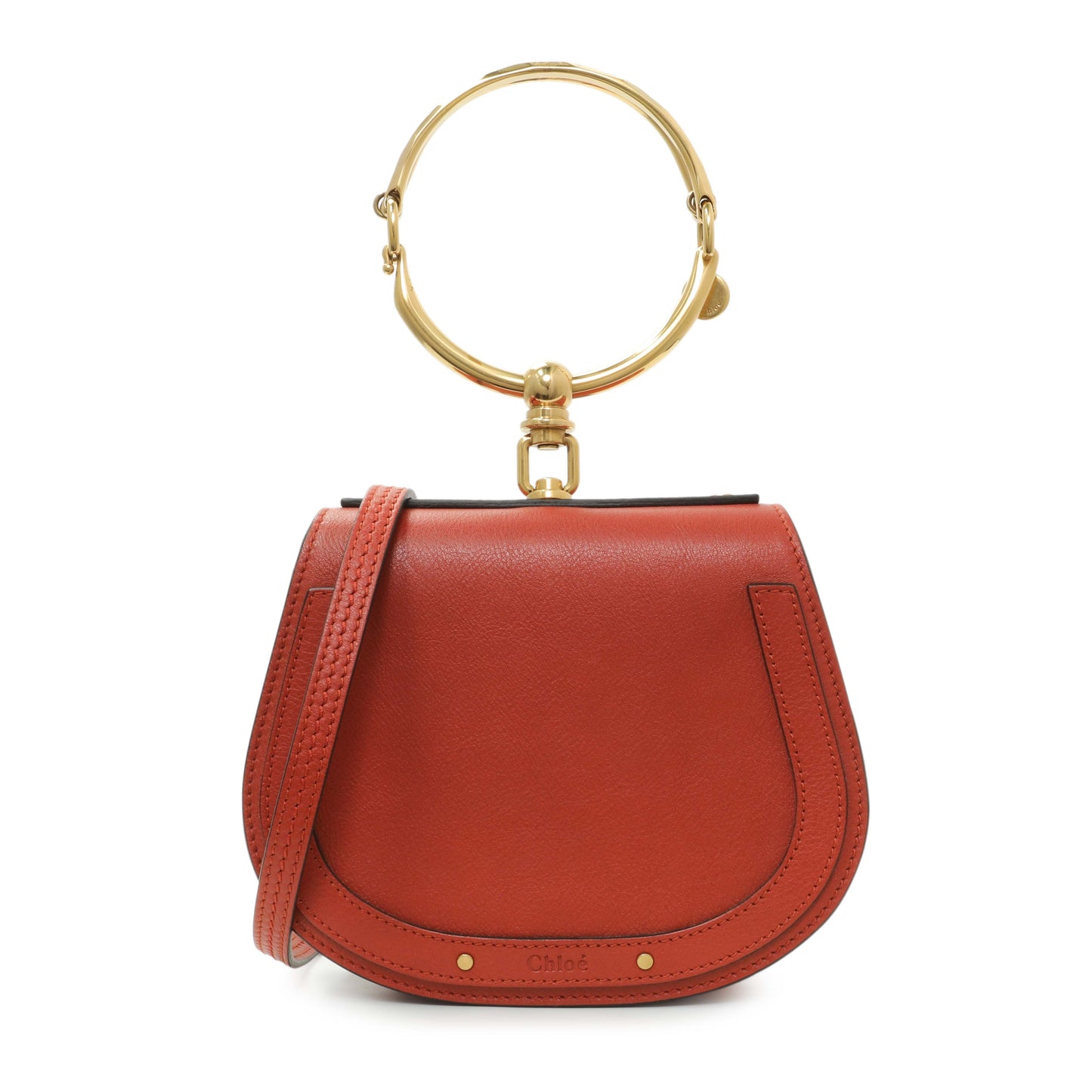 Exclusive Chloe Red Calfskin Small Nile Bracelet Bag — Front View