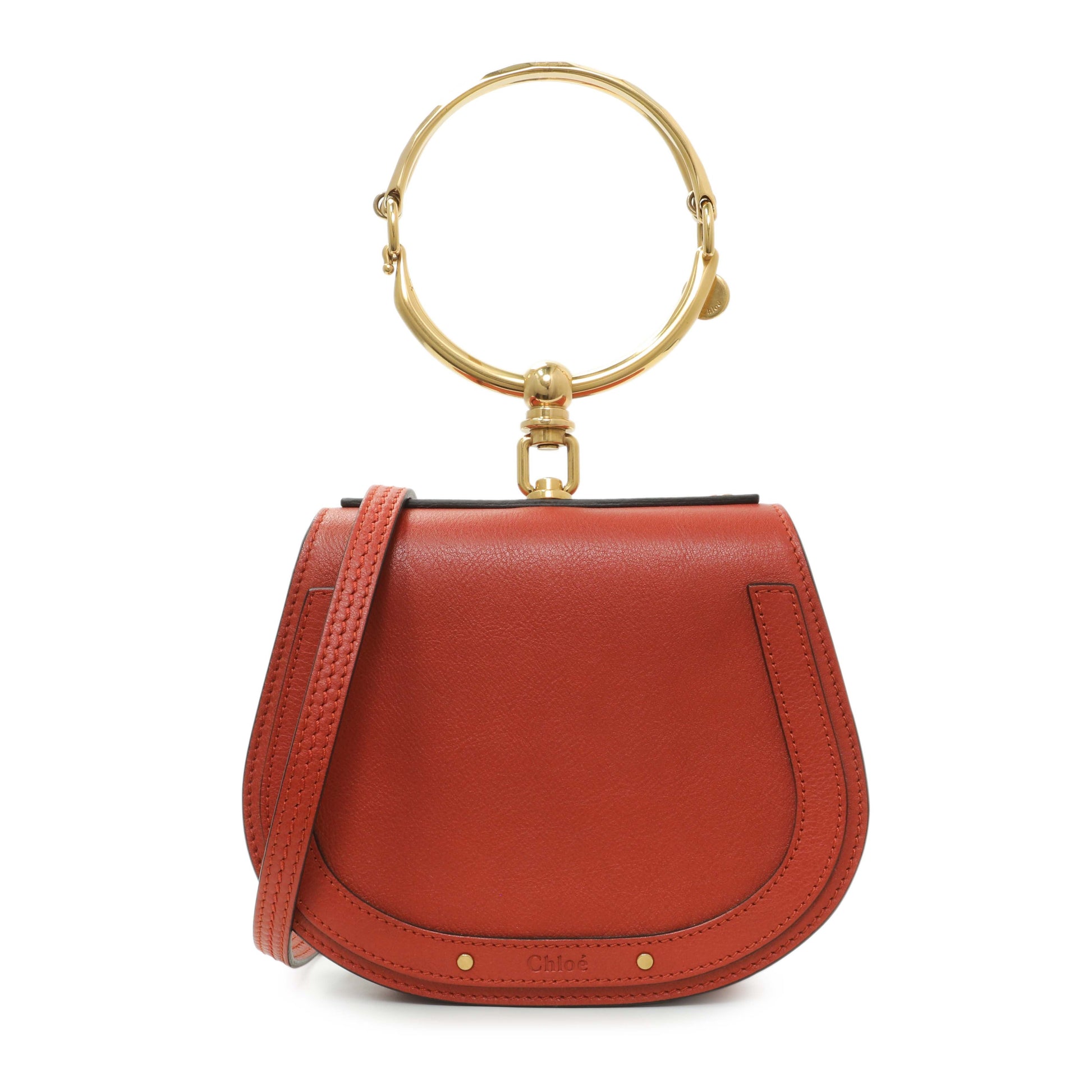Exclusive Chloe Red Calfskin Small Nile Bracelet Bag — Front View