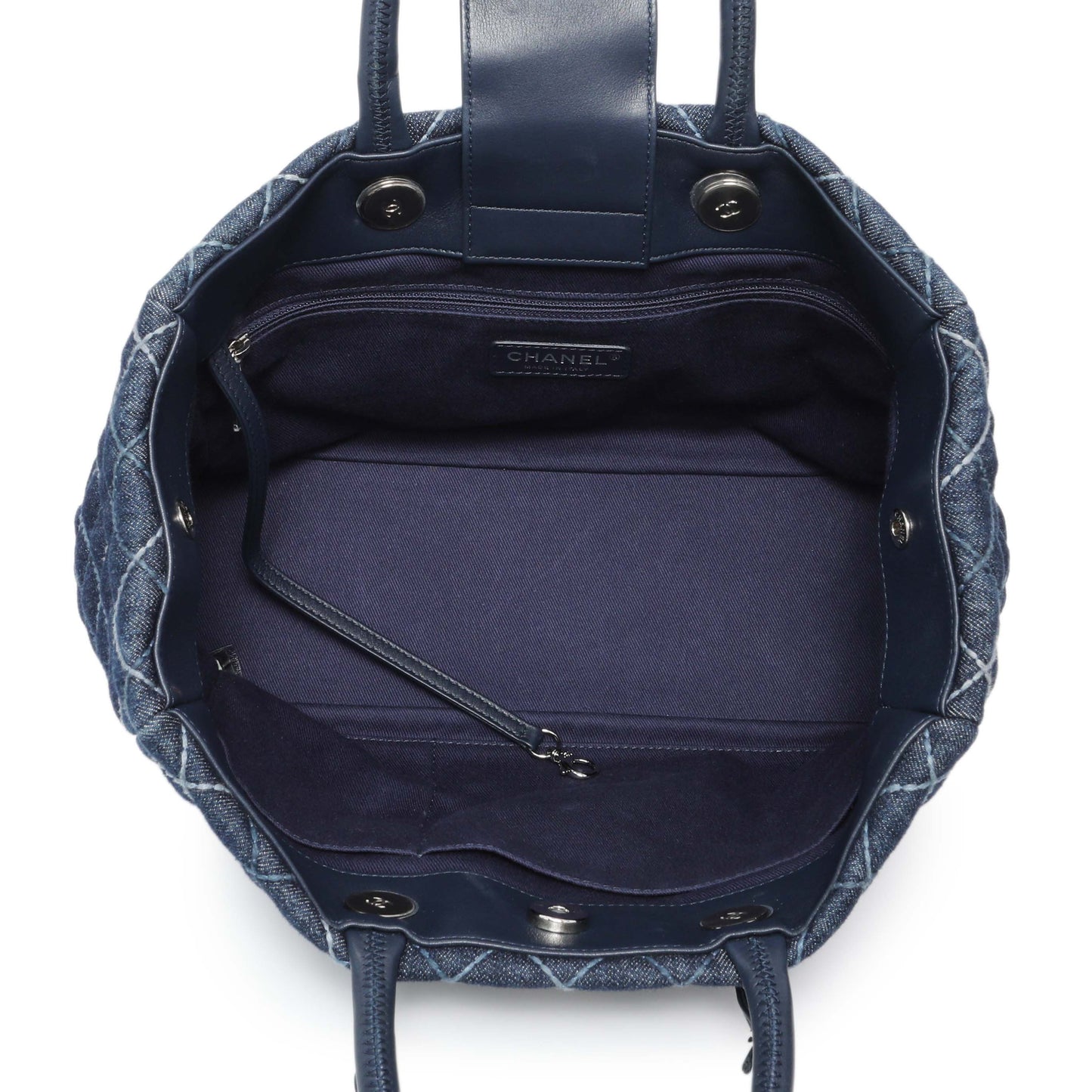 Exclusive Chanel Blue Quilted Denim Coco Handle Shopping Tote — Alternate View 8