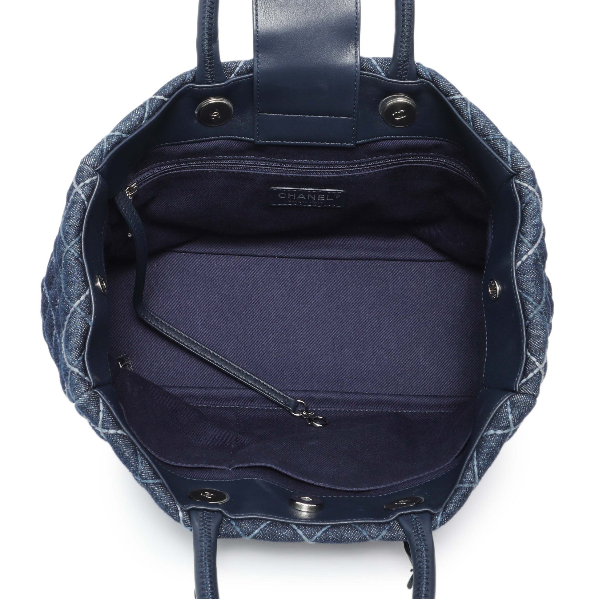 Exclusive Chanel Blue Quilted Denim Coco Handle Shopping Tote — Alternate View 8