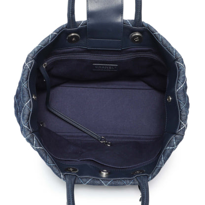 Exclusive Chanel Blue Quilted Denim Coco Handle Shopping Tote — Alternate View 8