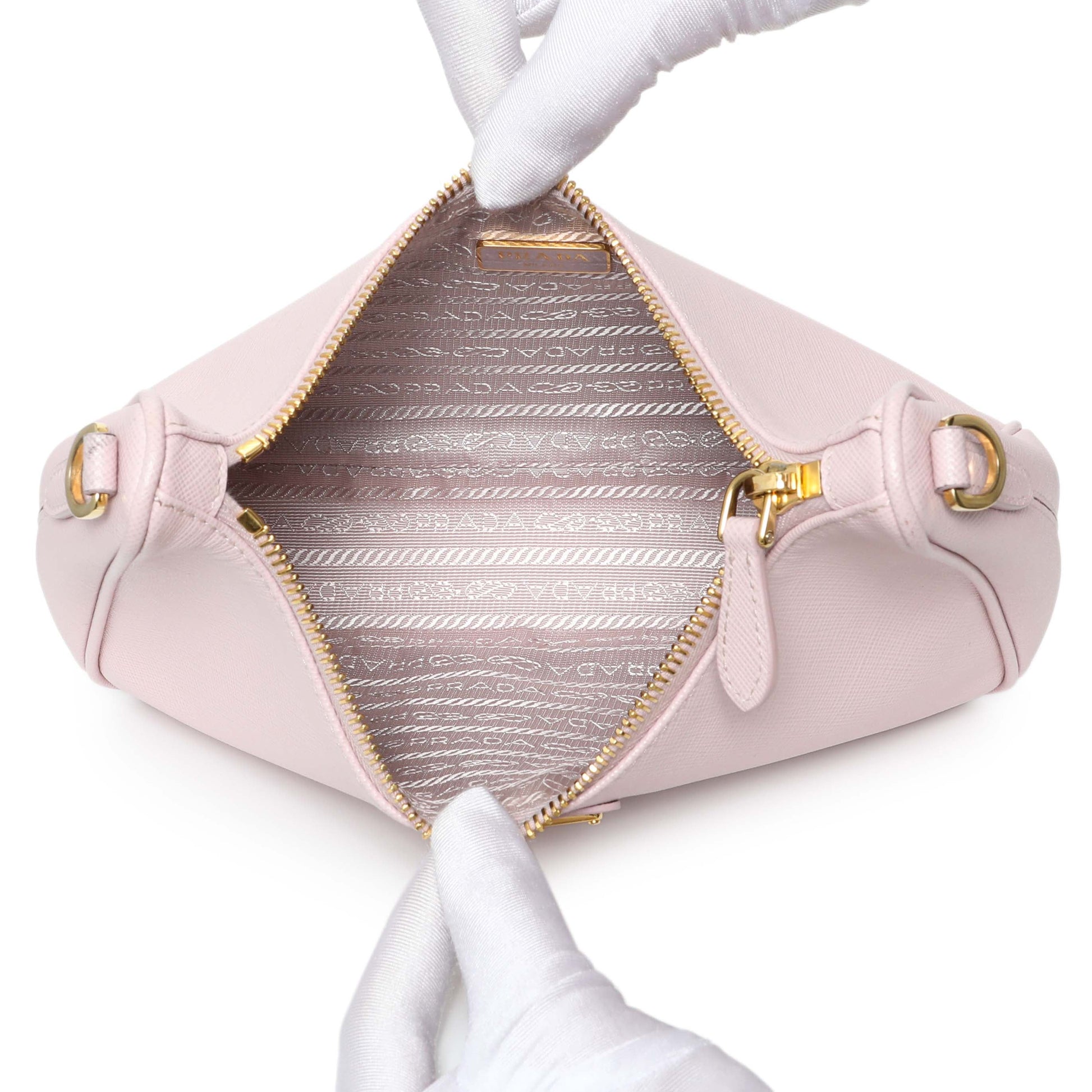 Exclusive Prada Pink Saffiano Re-Edition 2005 Shoulder Bag — Top View