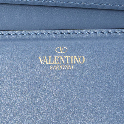 Exclusive Valentino Blue Calfskin Vlogo Small Loco Shoulder Bag — Detail View