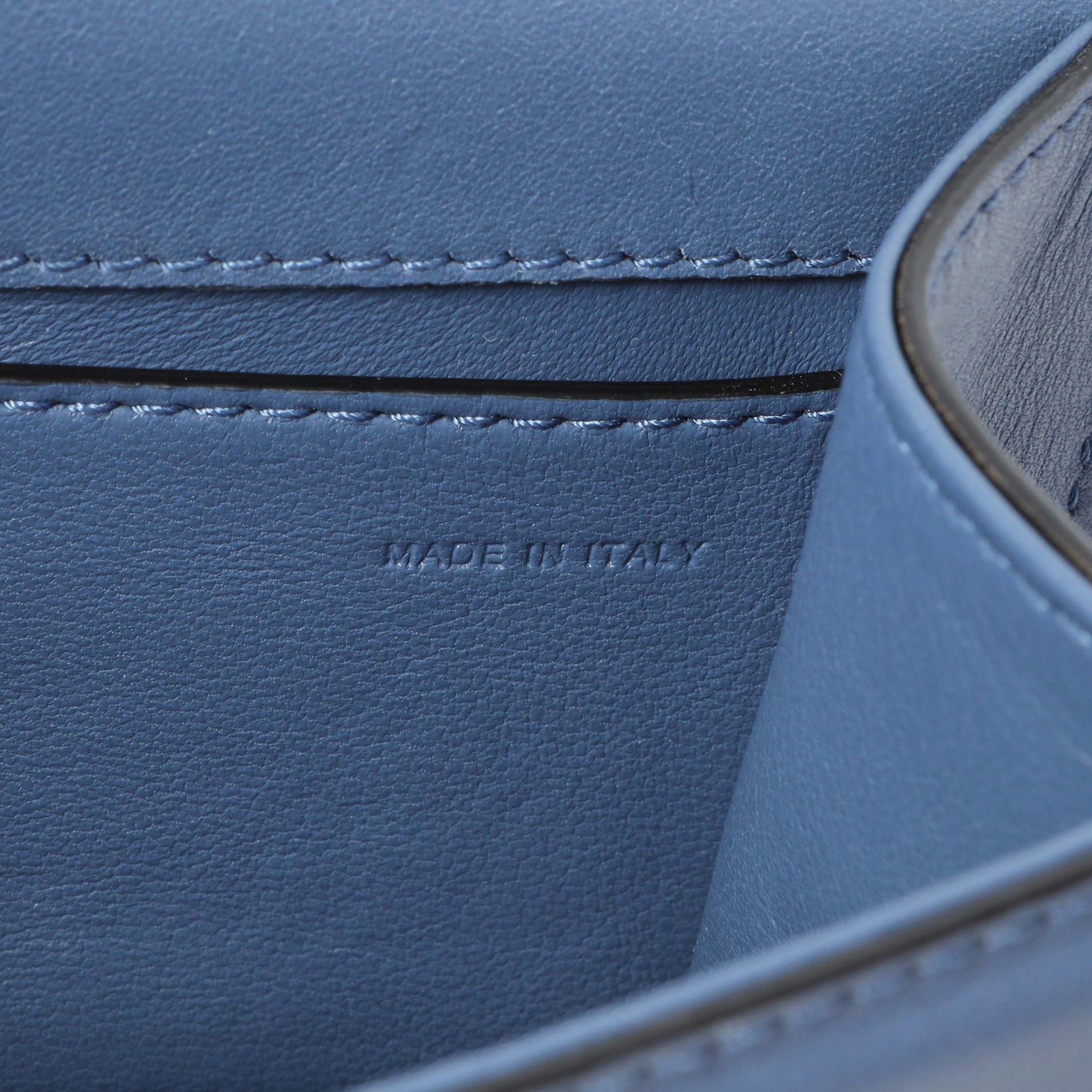 Exclusive Valentino Blue Calfskin Vlogo Small Loco Shoulder Bag — Lifestyle View