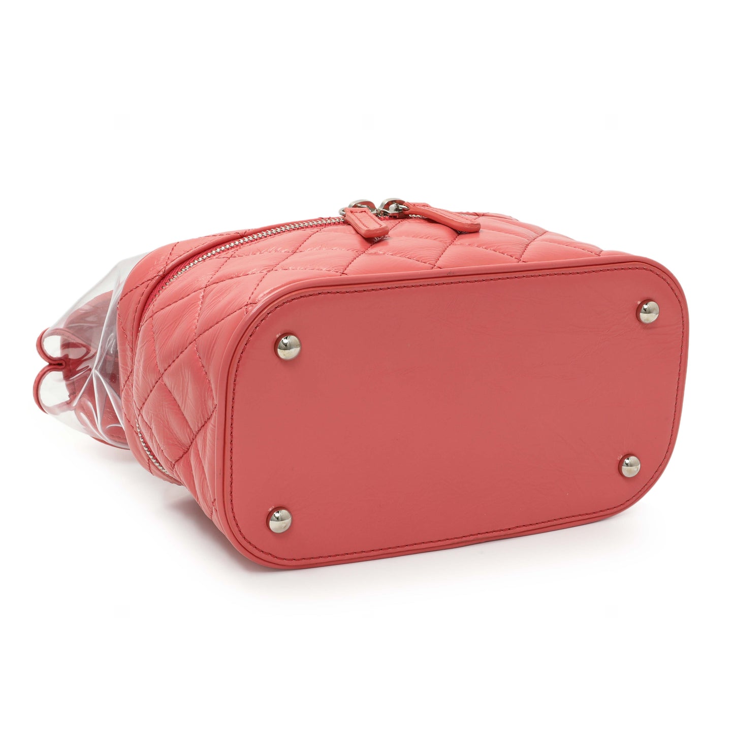 Exclusive Chanel Pink Crumpled Calfskin PVC Quilted Aquarium Backpack — Back View