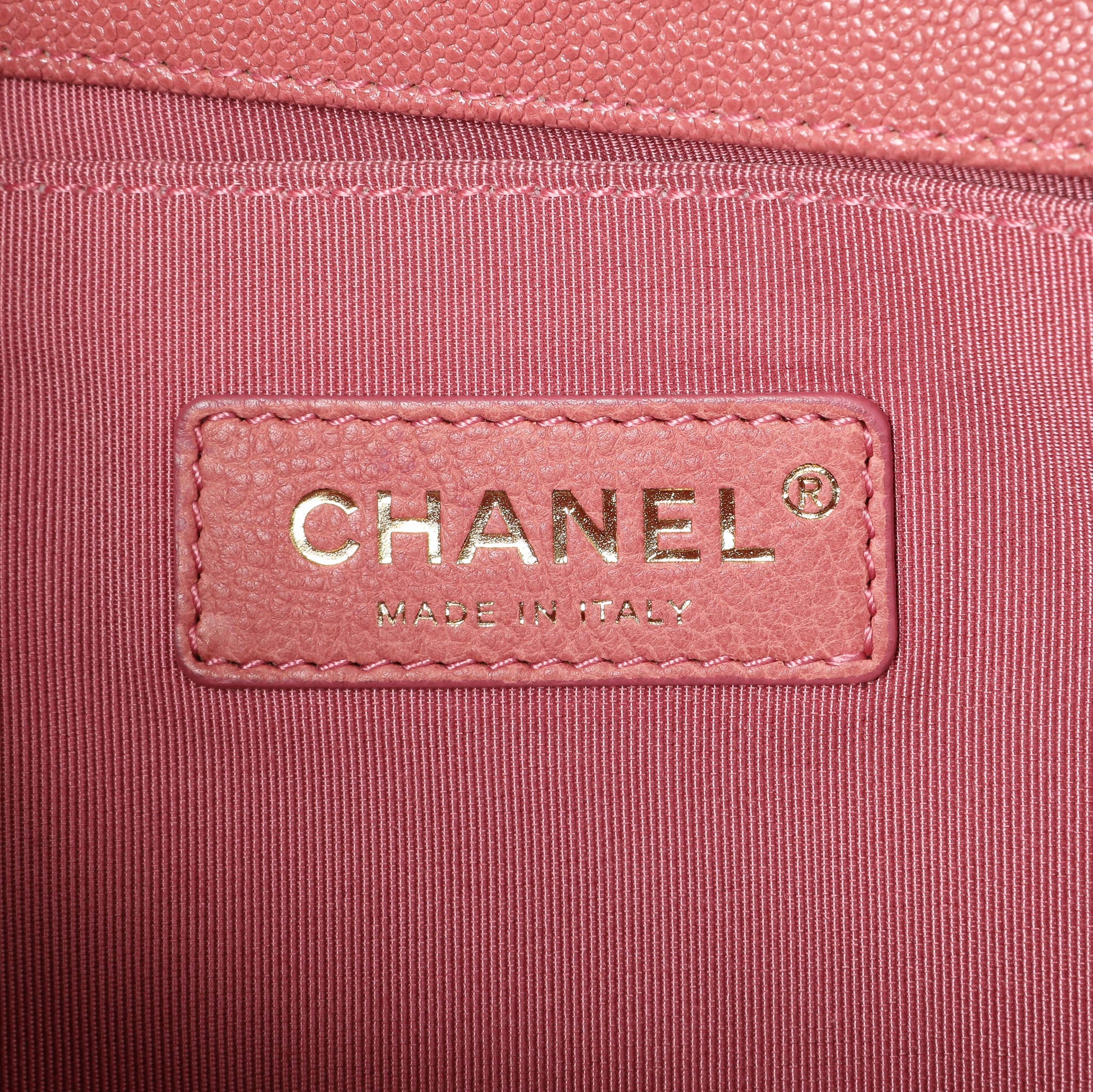 Exclusive Chanel Blush Chevron Quilted Caviar New Medium Boy Flap — Alternate View 9
