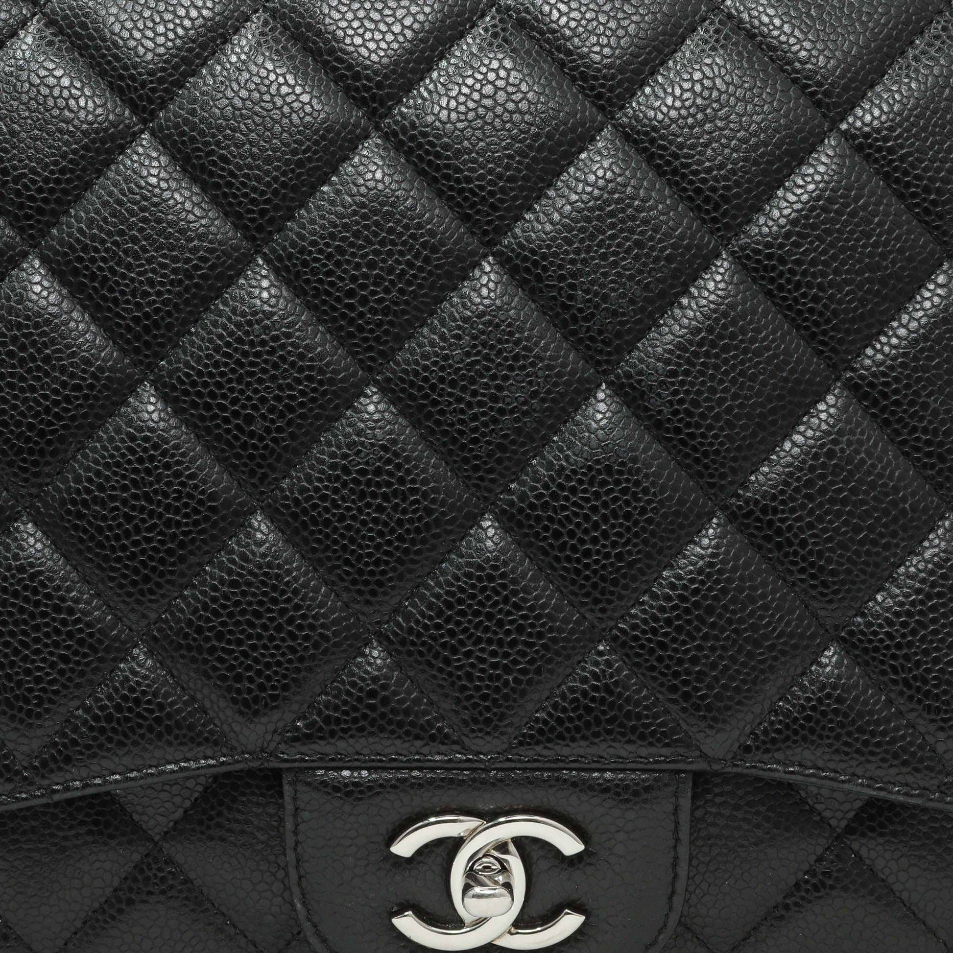Exclusive Chanel Black Quilted Caviar Maxi Single Flap — Alternate View 13