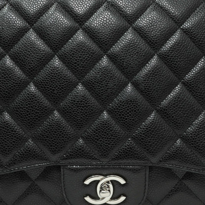 Exclusive Chanel Black Quilted Caviar Maxi Single Flap — Alternate View 13