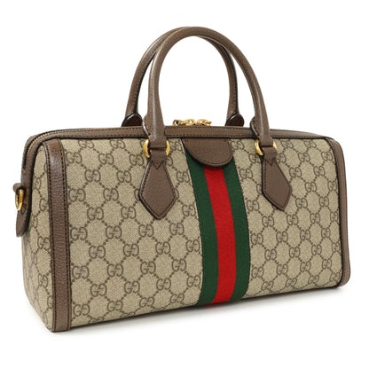 Exclusive Gucci GG Supreme Monogram Web Medium Ophidia Boston — Side View