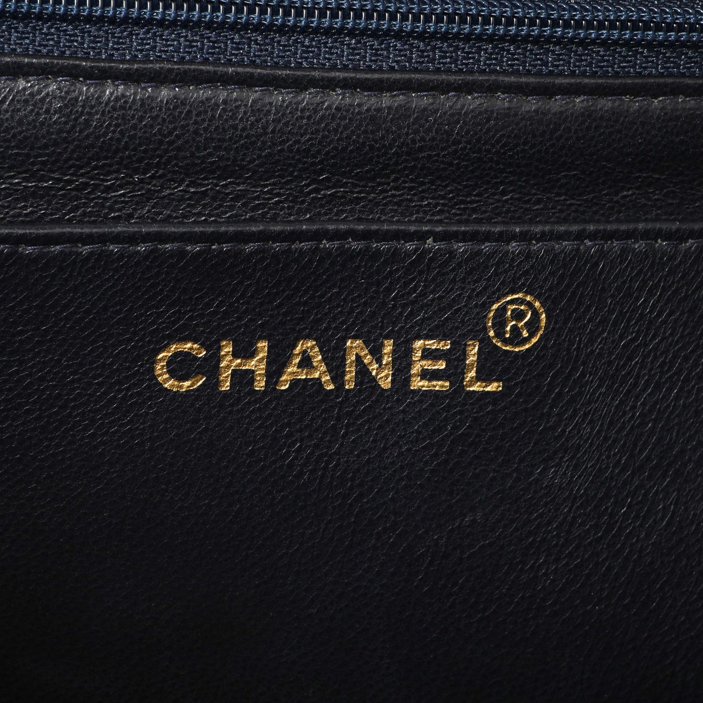Exclusive Chanel Navy Jersey XL Jumbo Single Flap — Detail View