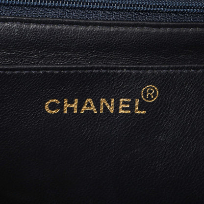 Exclusive Chanel Navy Jersey XL Jumbo Single Flap — Detail View