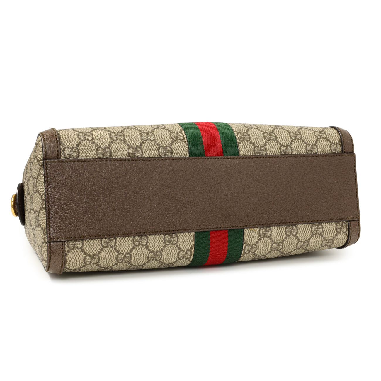 Exclusive Gucci GG Supreme Monogram Web Medium Ophidia Boston — Back View
