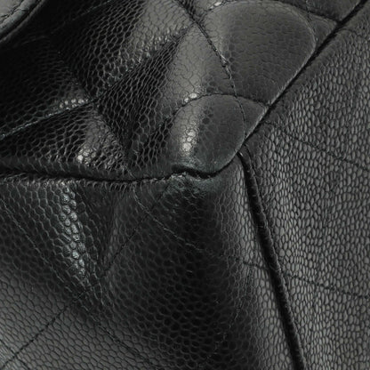 Exclusive Chanel Black Quilted Caviar Maxi Single Flap — Top View