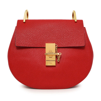 Exclusive Chloe Red Grained Lambskin Drew Shoulder Bag — Side View