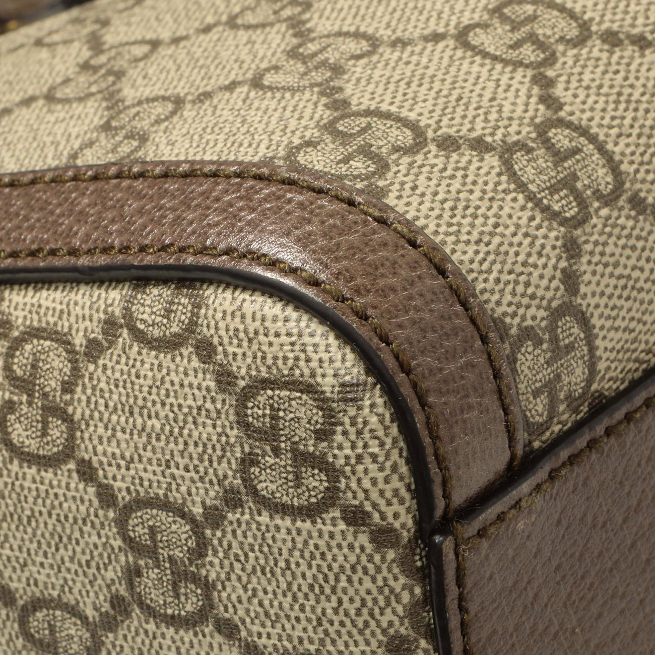 Exclusive Gucci GG Supreme Monogram Web Medium Ophidia Boston — Lifestyle View